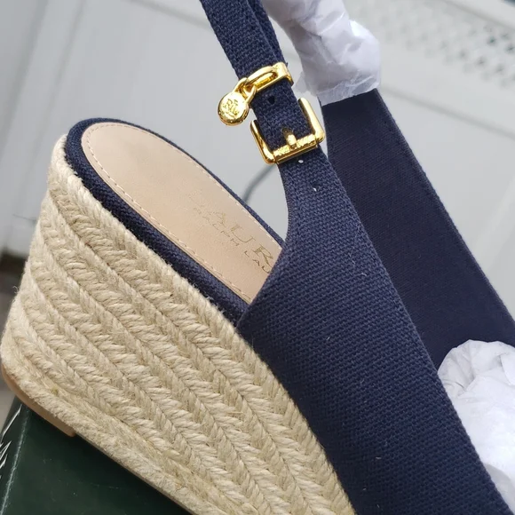 New Ralph Lauren blue wedges size 8 - Picture 2 of 9